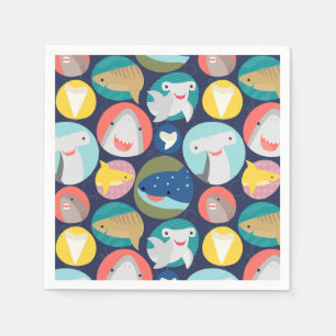 Cute Shark Species Napkins
