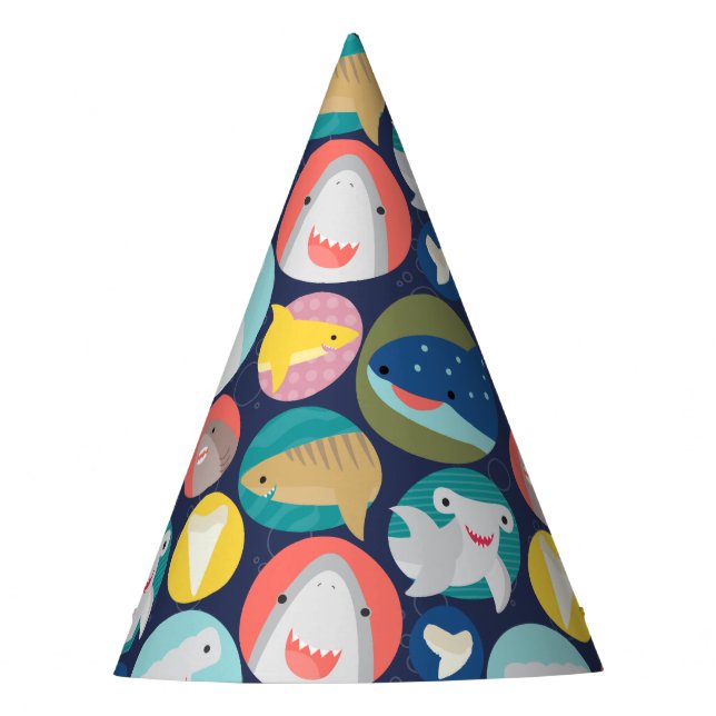 Cute Shark Species Party Hat (Front)