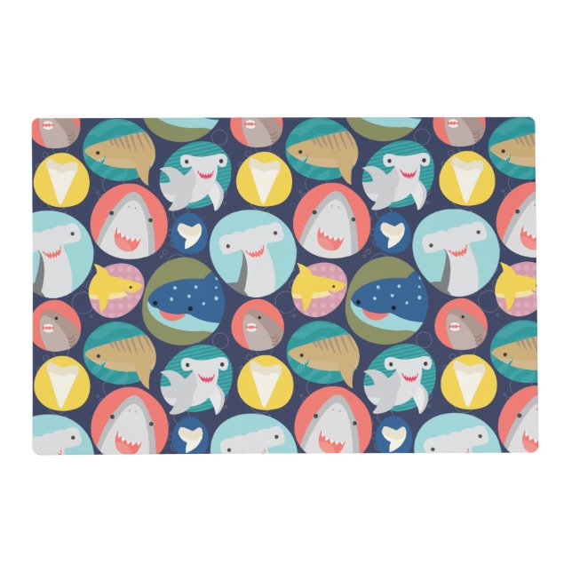 Cute Shark Species Placemat (Front)