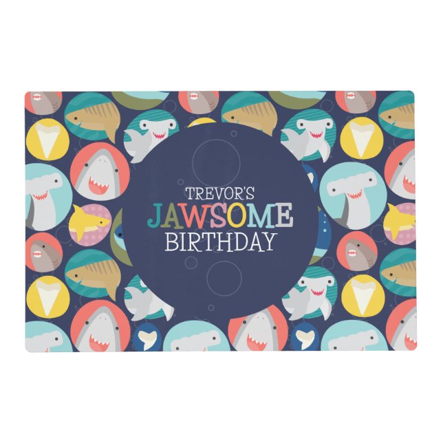 Cute Shark Species Placemat (Front)