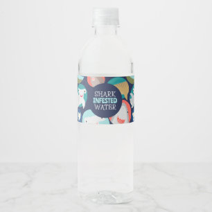 Cute Shark Species Water Bottle Label