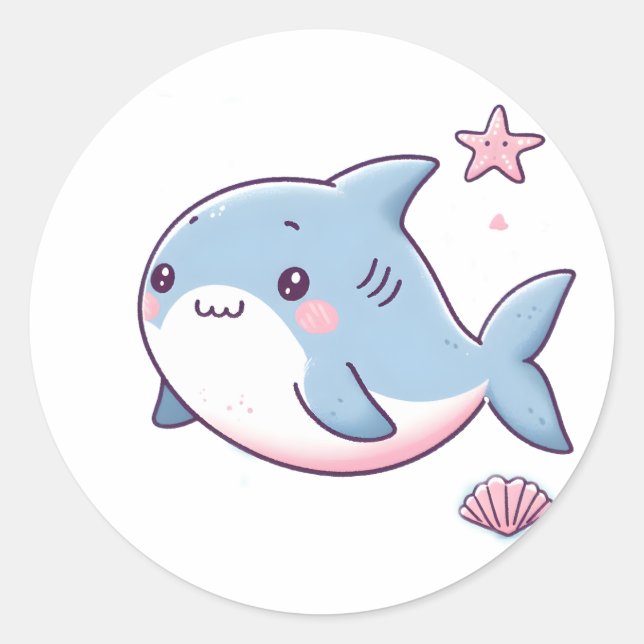 Cute Shark Sticker – Fun Ocean-Inspired Design (Front)
