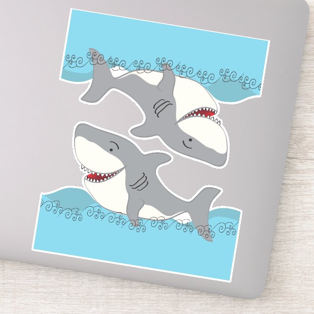 Cute Shark Street Vinyl Sticker (Detail)