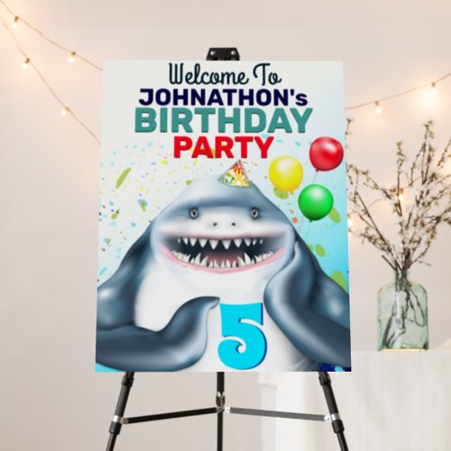 Cute Shark Theme Kids Birthday Foam Board