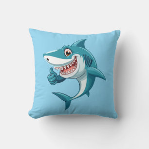 Cute shark throw pillow