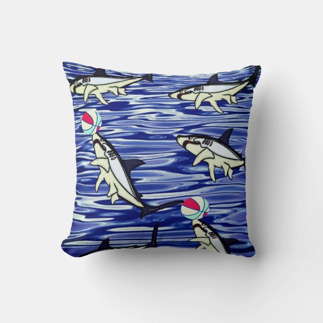 Cute Shark Throw Pillow  (Front)