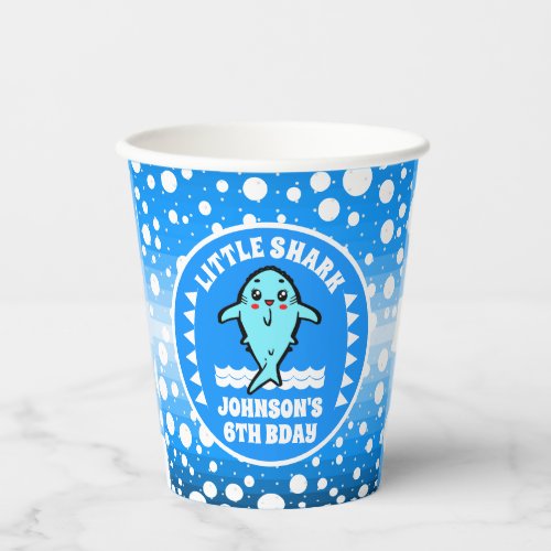 Cute Shark Under The Sea Birthday Party Paper Cups