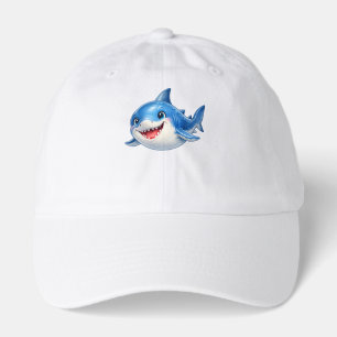 Cute Shark with Big Eyes Happy Ocean Animal Illust Hat
