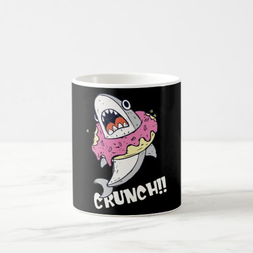 Cute shark with donut coffee mug