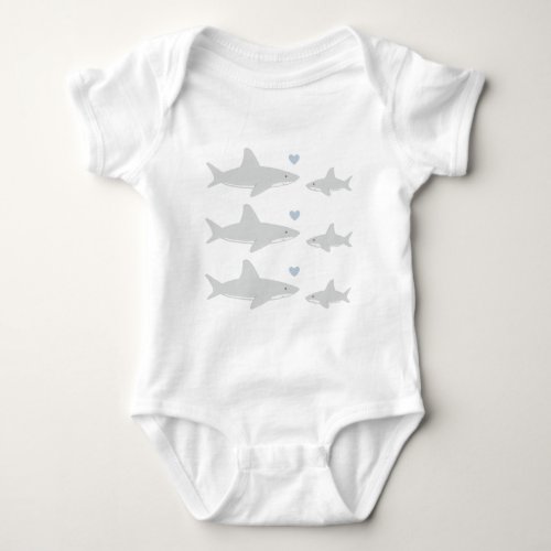 Cute Sharks  Baby Bodysuit