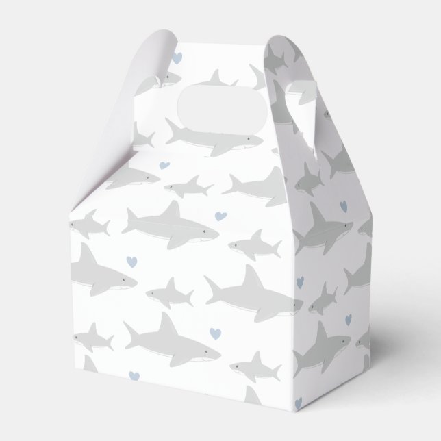 Cute Sharks | Baby Shower Favor Box (Front Side)