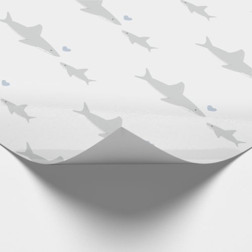 Cute Sharks  Baby Shower Wrapping Paper