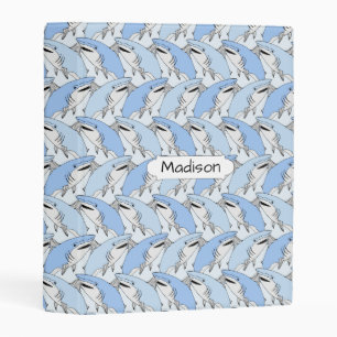 Cute Sharks Pattern custom name mini binder