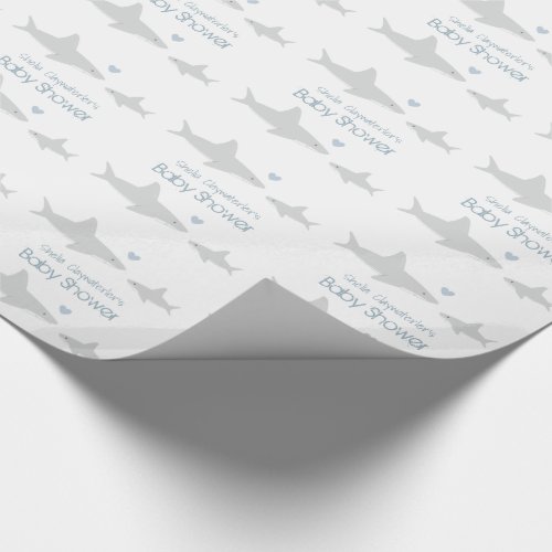 Cute Sharks with words  Shower Wrapping Paper