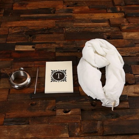 Cute Shawl and Pen Gift Set with Bracelet Flask (Front)