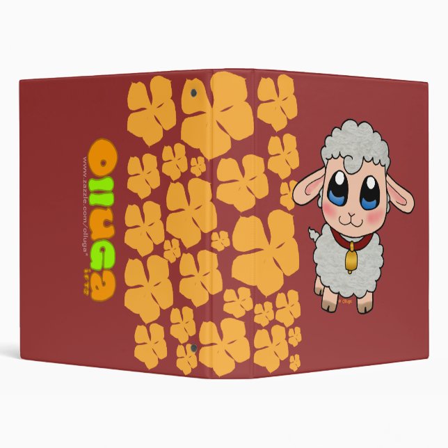 Cute Sheep 3 Ring Binder (Background)