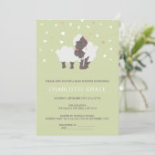 Cute Sheep And Lamb Personalized Baby Shower Invitation (Standing Front)