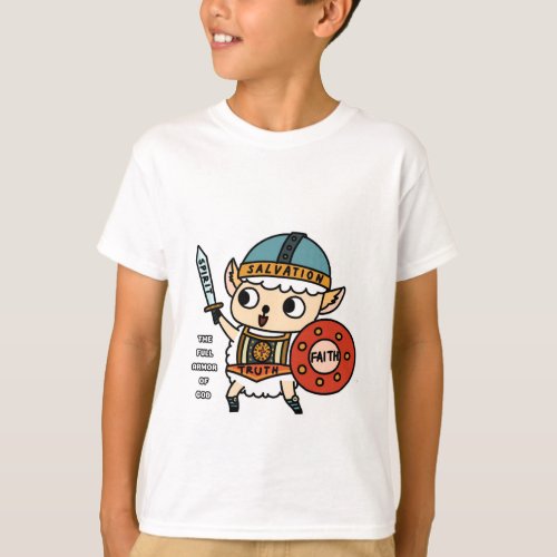Cute sheep armor of God Tshirt for children