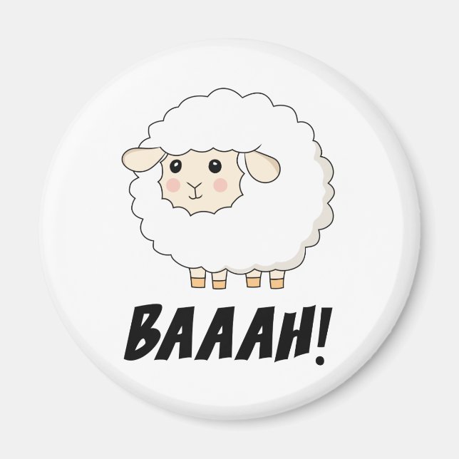 Cute Sheep Baaah Magnet (Front)