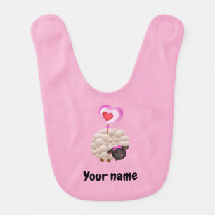 Cute Sheep Baby Bib – Add Name
