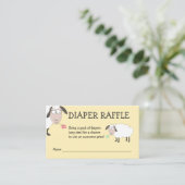 Cute Sheep, Baby Shower, Diaper Raffle Enclosure Card (Standing Front)