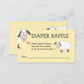 Cute Sheep, Baby Shower, Diaper Raffle Enclosure Card (Front/Back)