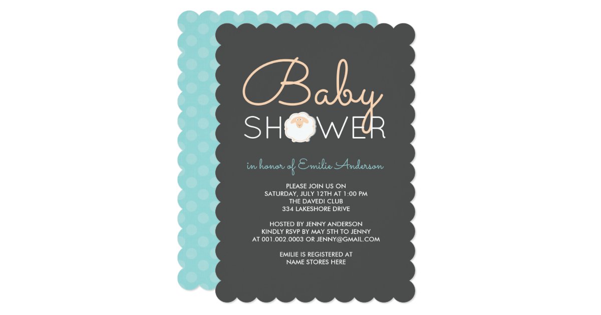 Cute Sheep Baby Shower Invitation | Zazzle.com