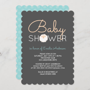 Cute Sheep Baby Shower Invitation