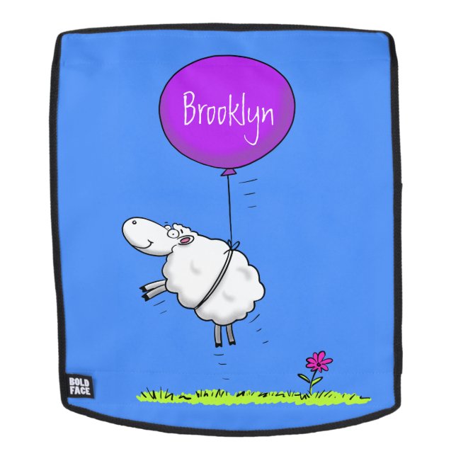 Cute sheep balloon cartoon humor illustration backpack (Removable Face)