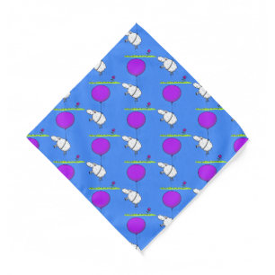 Cute sheep balloon cartoon humor illustration bandana