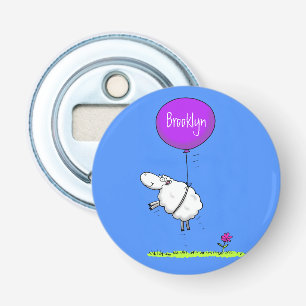 Cute sheep balloon cartoon humor illustration bottle opener