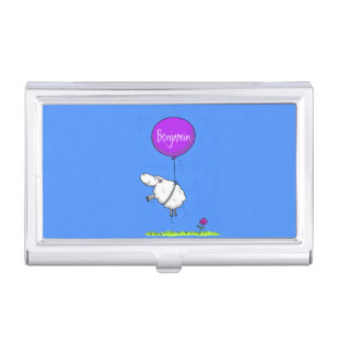 Cute sheep balloon cartoon humor illustration business card case