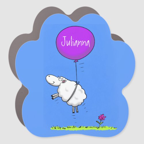 Cute sheep balloon cartoon humor illustration car magnet