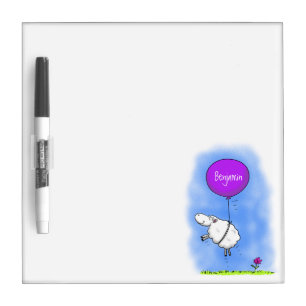 Cute sheep balloon cartoon humor illustration dry erase board