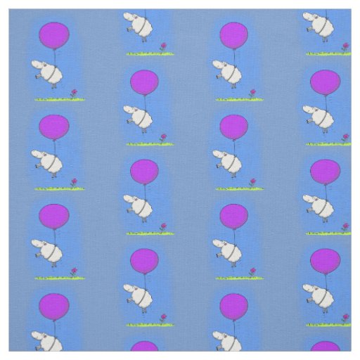 Cute sheep balloon cartoon humor illustration fabric