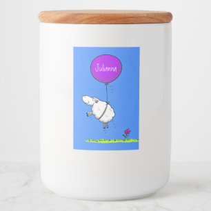 Cute sheep balloon cartoon humor illustration food label
