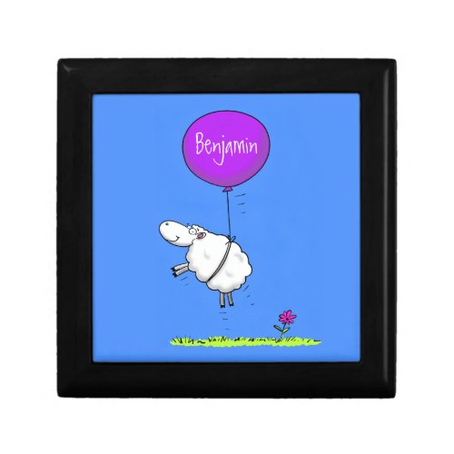 Cute sheep balloon cartoon humor illustration gift box
