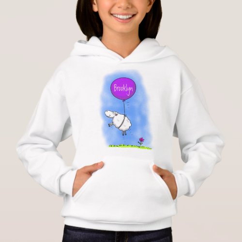 Cute sheep balloon cartoon humor illustration hoodie
