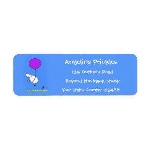Cute sheep balloon cartoon humor illustration label