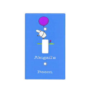 Cute sheep balloon cartoon humor illustration light switch cover