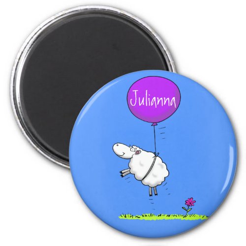 Cute sheep balloon cartoon humor illustration magnet