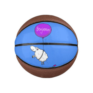 Cute sheep balloon cartoon humor illustration mini basketball
