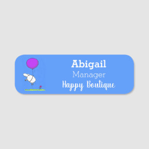 Cute sheep balloon cartoon humor illustration name tag
