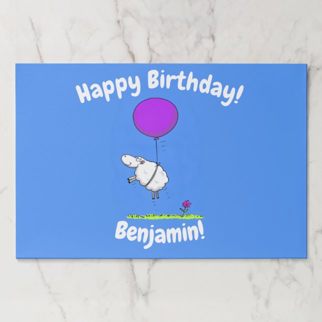 Cute sheep balloon cartoon humor illustration paper pad (Front)