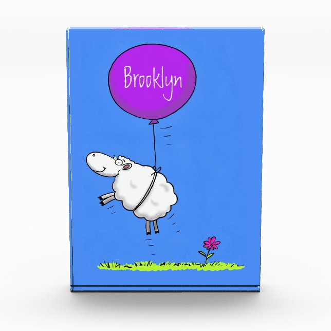Cute sheep balloon cartoon humor illustration photo block (Front)