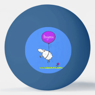 Cute sheep balloon cartoon humor illustration ping pong ball