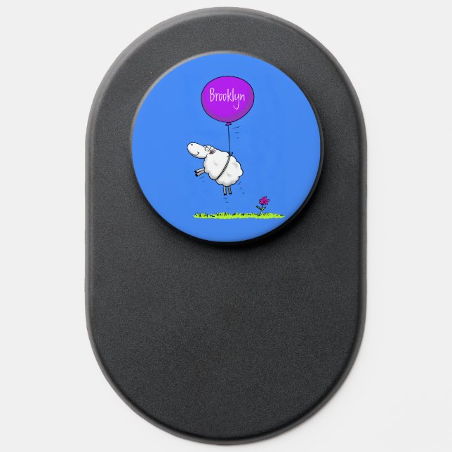 Cute sheep balloon cartoon humor illustration PopSocket (Popsocket)