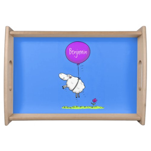 Cute sheep balloon cartoon humor illustration serving tray