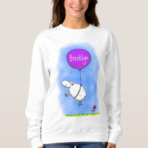 Cute sheep balloon cartoon humor illustration sweatshirt