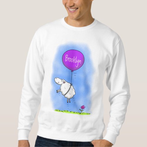 Cute sheep balloon cartoon humor illustration sweatshirt